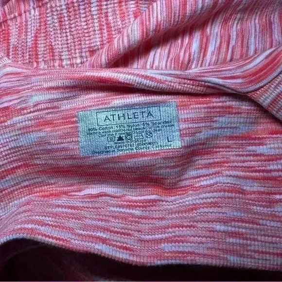 Athleta Fastest Track Athletic Ruched Tank Top Orange Gray Space Dye Size Large - Picture 5 of 8